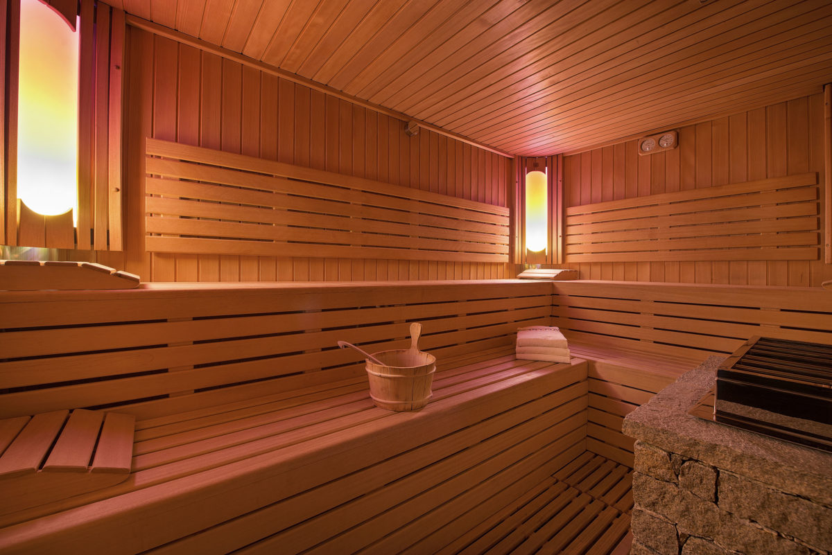 La sauna finlandese del centro wellness dell'Hotel Crosal